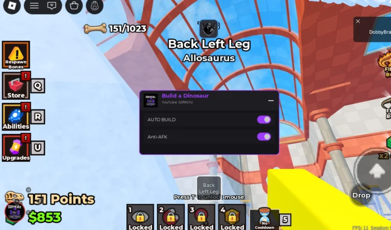 Build a Dinosaur Script | S0ftKillz | Auto Build, Anti AFK