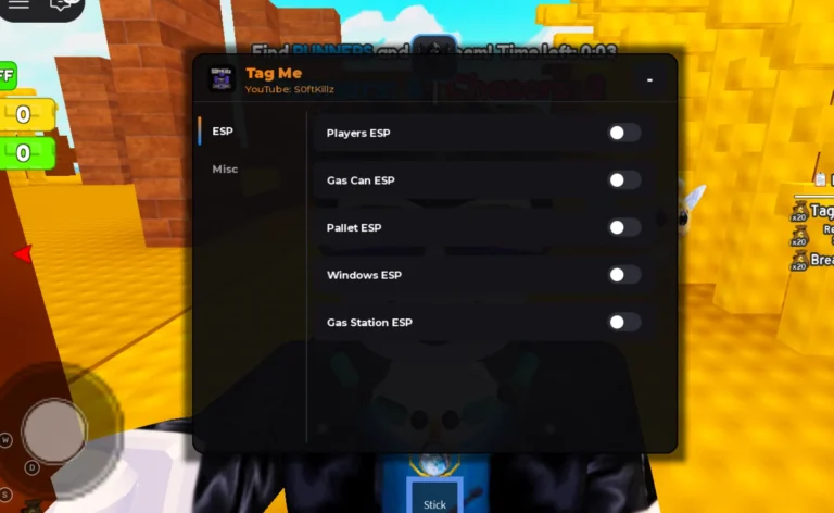 Tag Me Script | S0ftKillz | Collect All Coins, Auto Obby, ESP