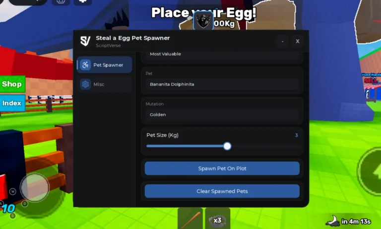 Steal An Egg Script | SV Hub | Pet Spawner