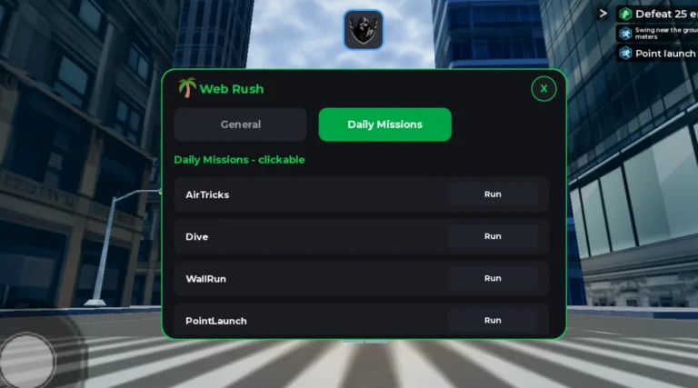 Web Rush Script | Saudi Hub | No Key, Daily Missions, Auto Crime