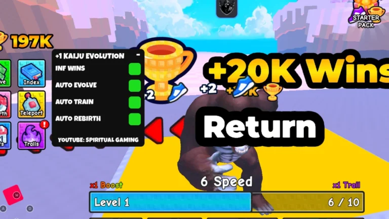 +1 Kaiju Evolution Script | Spiritual Gaming | INF Wins, Auto Evolve