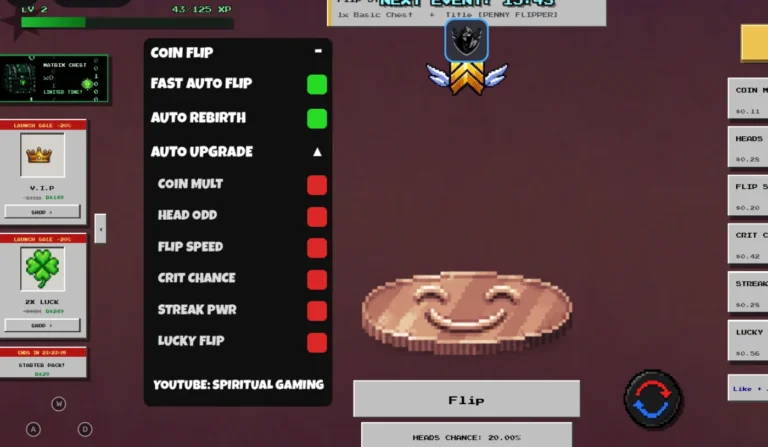 Coin Flip Script | Spiritual Gaming | Fast Auto Flip, Auto Upgrade