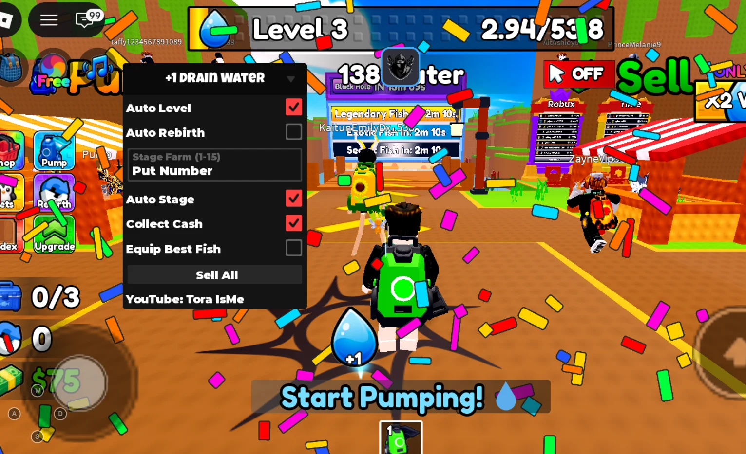 +1 Drain Water Per Click Script | Tora IsMe | No Key, Auto Stage