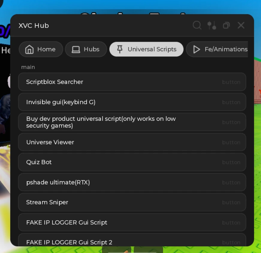 XVC Hub Script Roblox Universal | No Key, 170+ Games