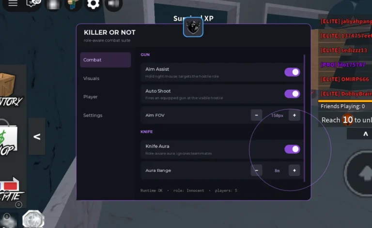 Killer or Not Script | Xxxxssw Hub | Auto Shoot, Knife Aura